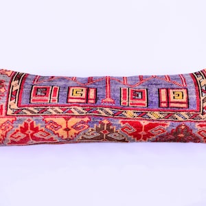 Boho lumbar pillow , long pillow , bed pillow , decorative pillow , rug pillow , anatolian pillow , unique pillow , turkish pillow rug cover