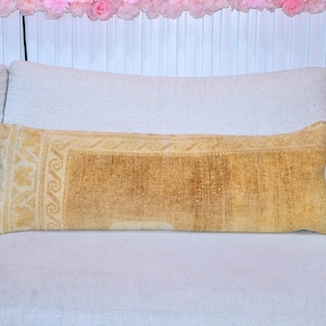 Handwoven Turkish Kilim Pillow, Turkish Carpet Pillow, Kilim Lumbar, 12x36 Pillow Cover, Decorative Throw Pillow, Boho Decor, Cushion Cover