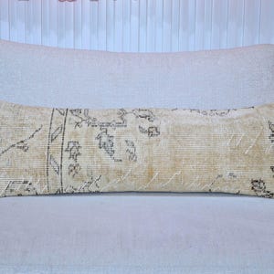 Boho lumbar pillow , long pillow , bed pillow , decorative pillow , rug pillow , anatolian pillow , unique pillow , turkish pillow rug cover