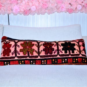 Boho lumbar pillow , long pillow , bed pillow , decorative pillow , rug pillow , anatolian pillow , unique pillow , turkish pillow rug cover