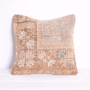 16x16 Antique Rug Pillow , Rug Cushion Case , Decorative Rug Pillow Cover , Handmade Rug Pillow Case , Rug Cushion Cover , Rug Pillows