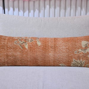 Boho lumbar pillow , long pillow , bed pillow , decorative pillow , rug pillow , anatolian pillow , unique pillow , turkish pillow rug cover