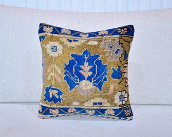 Rustic Pillow Case Kilim Pillow Vintage Rug Pillow Throw Rug