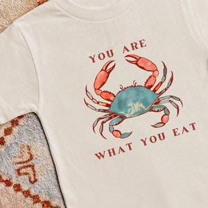 Crabby Toddler Tee - Toddler T-Shirt, Crab Toddler Shirt, You are what you eat, Kids Tee, Children&#39;s Shirt