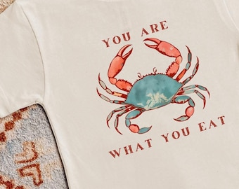 Crabby Toddler Tee – You Are What You Eat, Cotton Kids Shirt