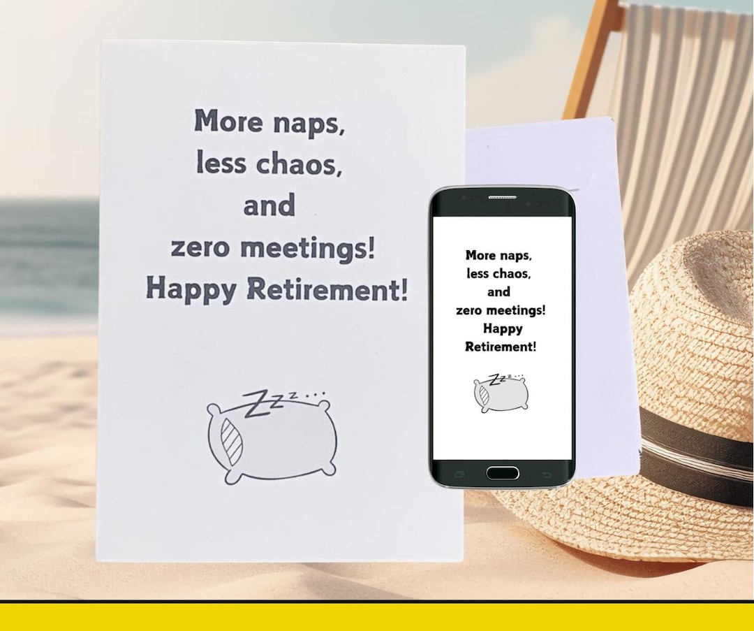 Funny Printable Retirement Card | “congrats - More Naps, Zero Meetings ...