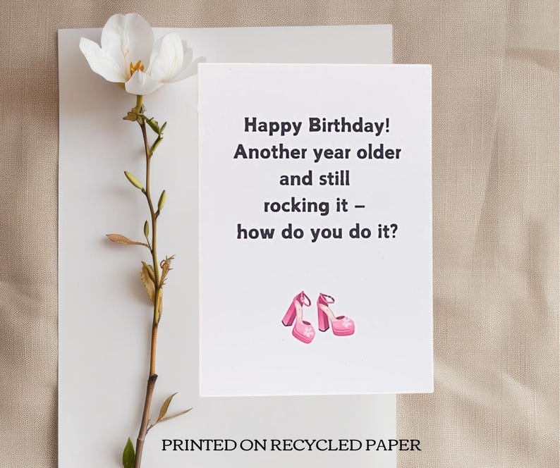 Still Rocking Wishes Funny Printable Birthday Card |
