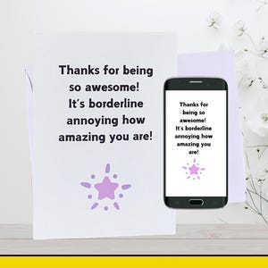 Grappige afdrukbare bedankkaart | "Je bent irritant geweldig!" | Directe digitale download + GRATIS e-card | Vaderdagkaart