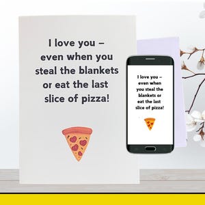 Tarjeta de amor imprimible divertida / "Te amo hasta cuando te robas las mantas" / Descarga digital instantánea + Tarjeta electrónica GRATIS / Tarjeta de San Valentín