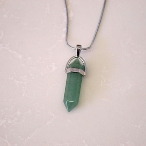 Green Aventurine Crystal Point Necklace | Natural Stone Healing Gemstone Pendant | Dainty Spiritual Chakra Jewelry Gift for Her