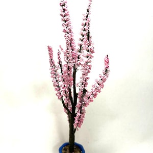 Tall pink Blossom Tree Handmade dolls house miniature 12th scale