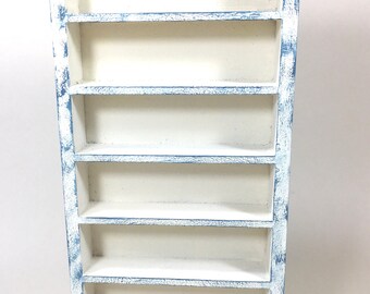 Dollhouse Bookcase, painted, Shabby Chic, 12th scale Miniature