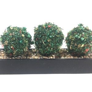 Topiary Trees handbemalter schwarzer Übertopf aus Holz Puppenhaus Miniatur Handgemacht 12
