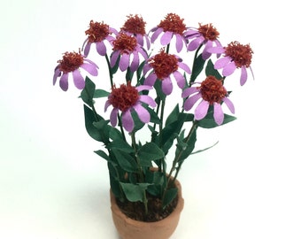 KIT Purple/Pink ECHINACEA, miniature flower, dolls house garden, pot NOT included