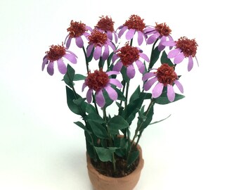 KIT Purple/Pink ECHINACEA, miniature flower, dolls house garden, pot NOT included