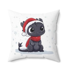 Dragon Square Pillow, Christmas Gift, Kids Pillow, Home Decor, Festive Throw Pillow, Cute Dragon Pillow