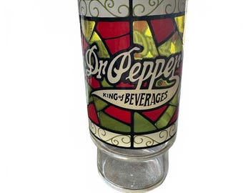 Vintage 1977 Dr Pepper King of Beverages Glass 6"