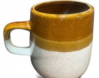 Vintage 1970s Tri Color Brown Speckled Stoneware Mug