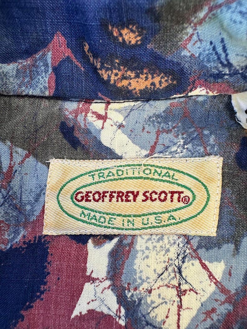 Camisa floral Geoffrey Scott, algodão, tamanho P (EUA) imagem 3