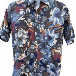 Camisa floral Geoffrey Scott, algodão, tamanho P (EUA) imagem 1