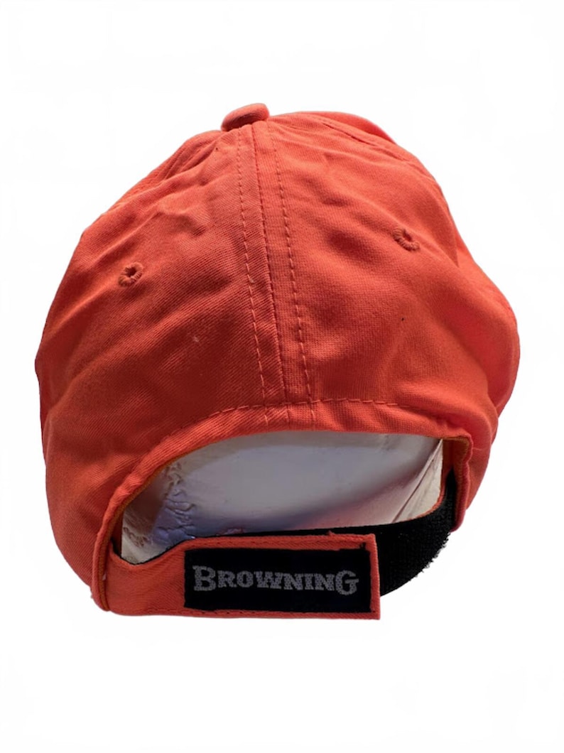 Gorra vintage Browning color naranja brillante, fabricada en Corea. imagen 2