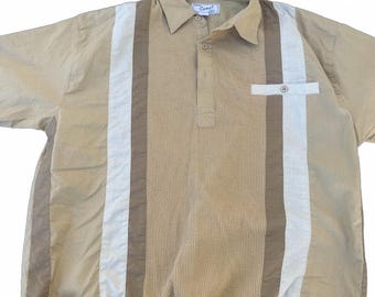 Camel Joe Knit Panel Bowling Shirt Large