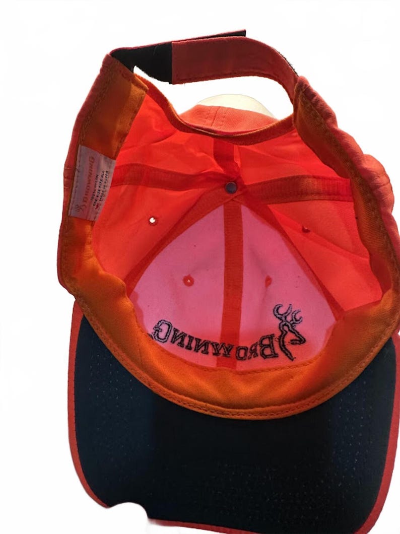 Gorra vintage Browning color naranja brillante, fabricada en Corea. imagen 4