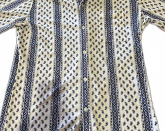 Vintage Joel overhemd met paisleystreep groot, gemaakt in Taiwan