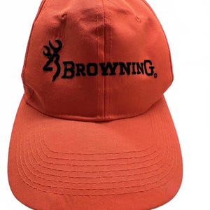 Gorra vintage Browning color naranja brillante, fabricada en Corea. imagen 1