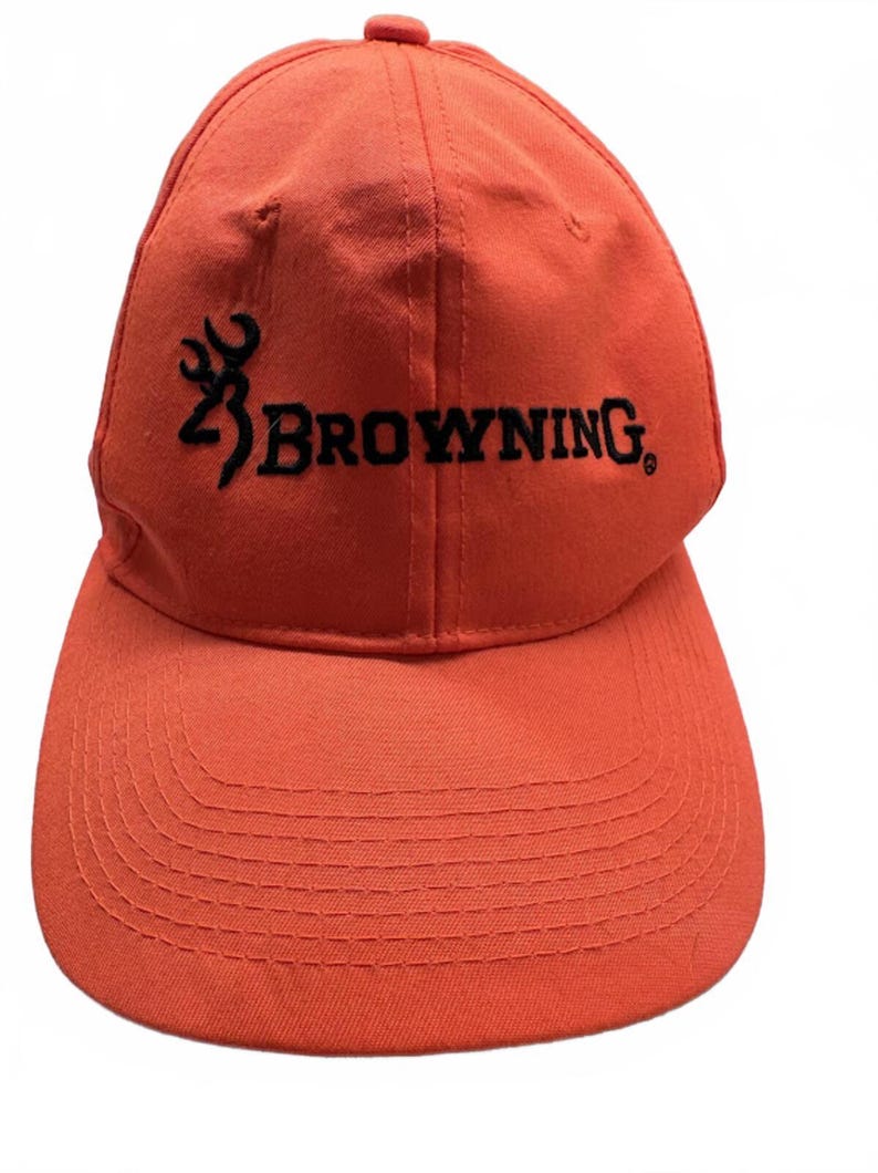Gorra vintage Browning color naranja brillante, fabricada en Corea. imagen 1