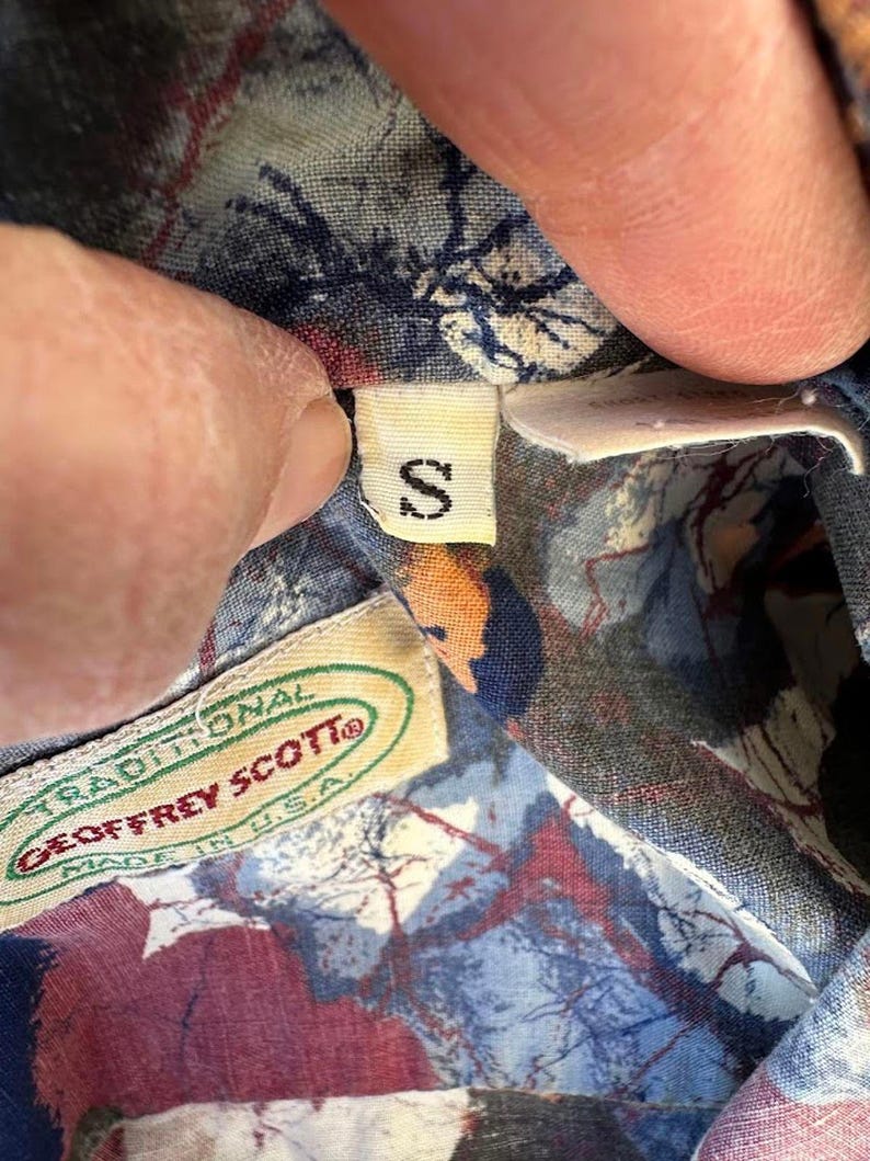 Camisa floral Geoffrey Scott, algodão, tamanho P (EUA) imagem 4