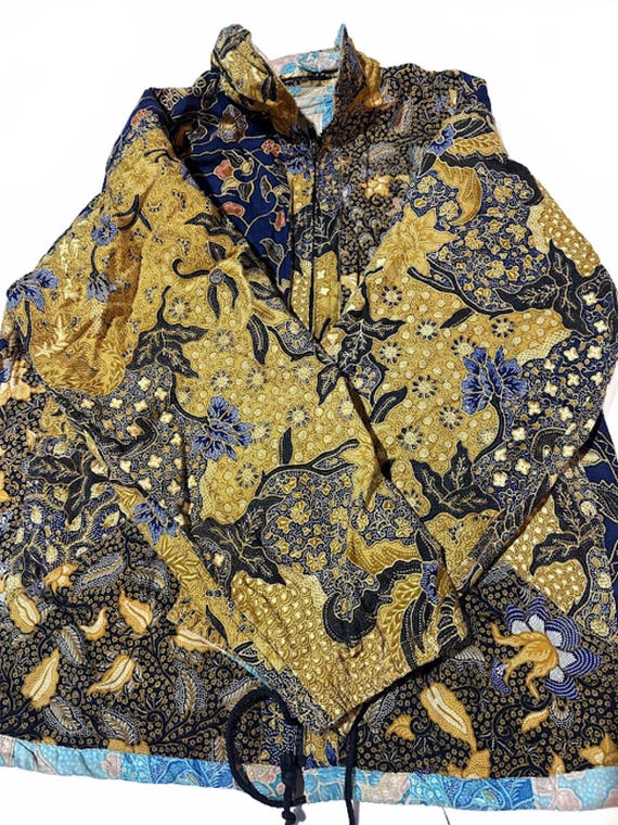 Vintage Reversible Batik Patchwork Jacket - image 8