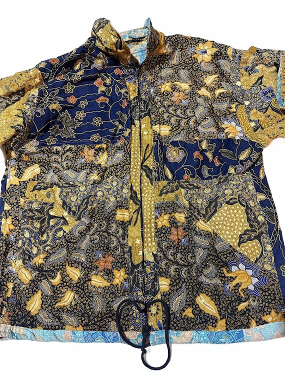 Vintage Reversible Batik Patchwork Jacket - image 9
