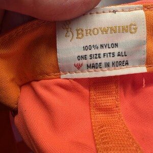 Gorra vintage Browning color naranja brillante, fabricada en Corea. imagen 3
