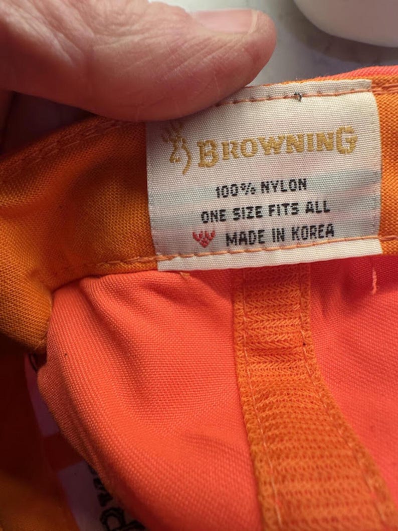 Gorra vintage Browning color naranja brillante, fabricada en Corea. imagen 3