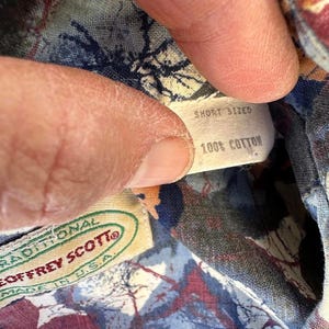 Camisa floral Geoffrey Scott, algodão, tamanho P (EUA) imagem 5