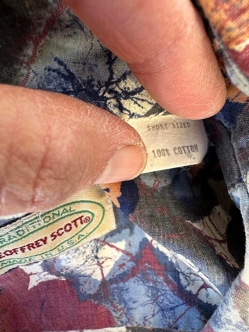 Camisa floral Geoffrey Scott, algodão, tamanho P (EUA) imagem 5