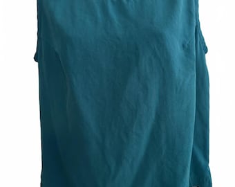Haut sans manches en soie Carol Anderson bleu sarcelle M