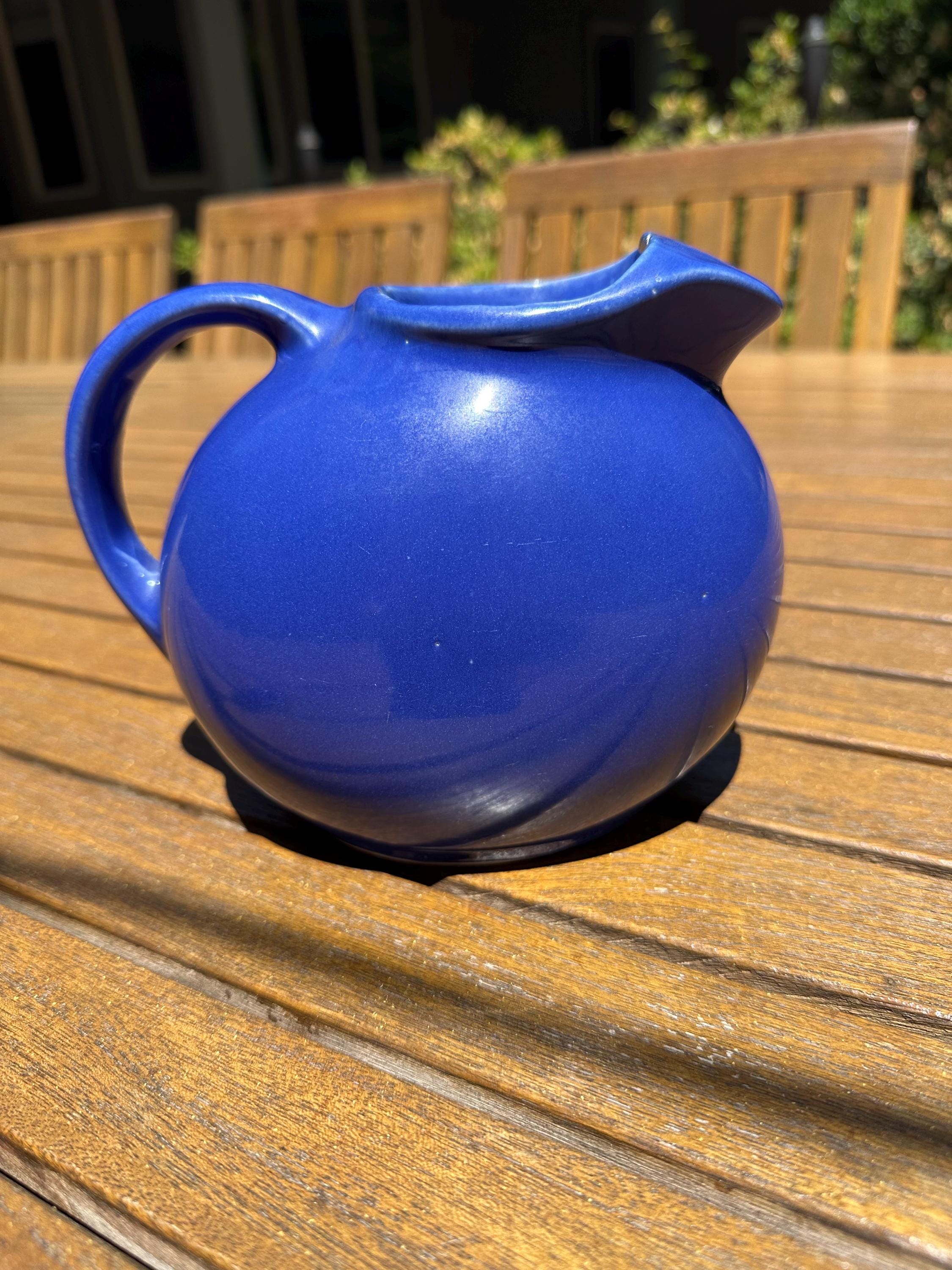 Vintage Fiesta Cobalt Blue Water Pitcher – Tall – Homer