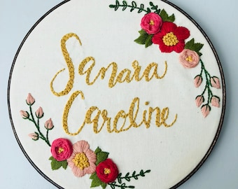 Custom Name Embroidery Hoop,Embroidered Name Hoop,Custom Name Embroidery Hoop,Hand Embroidery,Personalized gift,Baptism