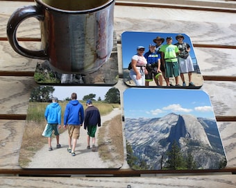 Personalized Photo Coasters with any picture, image, text. Set of 4