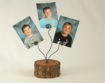 Rustic Wooden Tree Branch Picture Photo Card Holder Stand