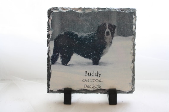 Personalized Photo Rock Slate: Pet Memorial Gift