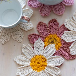 Flower Coaster Crochet Pattern, Decorative Crochet Drink Coaster Template, DIY Floral Home Decor Pattern, Easy Crochet Coaster, PDF Download