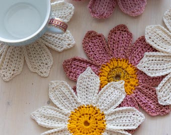 Flower Coaster Crochet Pattern: Floral Home Decor Template (PDF Download)