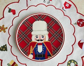 Embroidered Christmas Linen Placemats | Holiday Table Decor