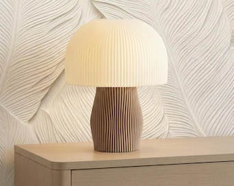 Modern Pleated Mushroom Lamp | PLA Handmade Table Light