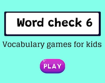 Interactive ESL Vocabulary Game, Word Check 6, A1-A2 Digital Classroom Resource, Genially