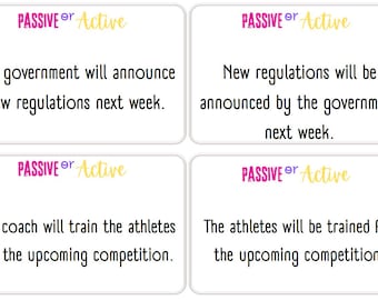 Passive Voice Flashcards B2–C1 – ESL Grammar Transformation Practice (160 Cards)