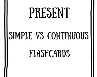 Present Simple Continuous Flashcards | ESL Grammar Speaking Activity (Digital Download)